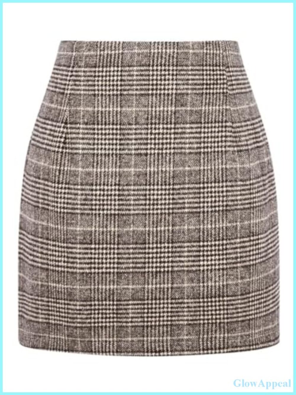 Women's High Waist Plaid Pencil Mini Skirt Bodycon Fall Winter